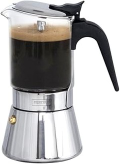 Cafeteras italianas para inducción con tapa transparente