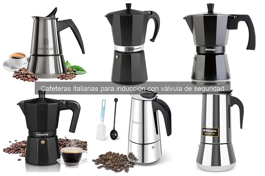 Cafeteras italianas para inducción con válvula de seguridad