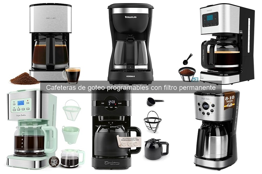 ¿Qué es una cafetera de goteo programable con filtro permanente?
