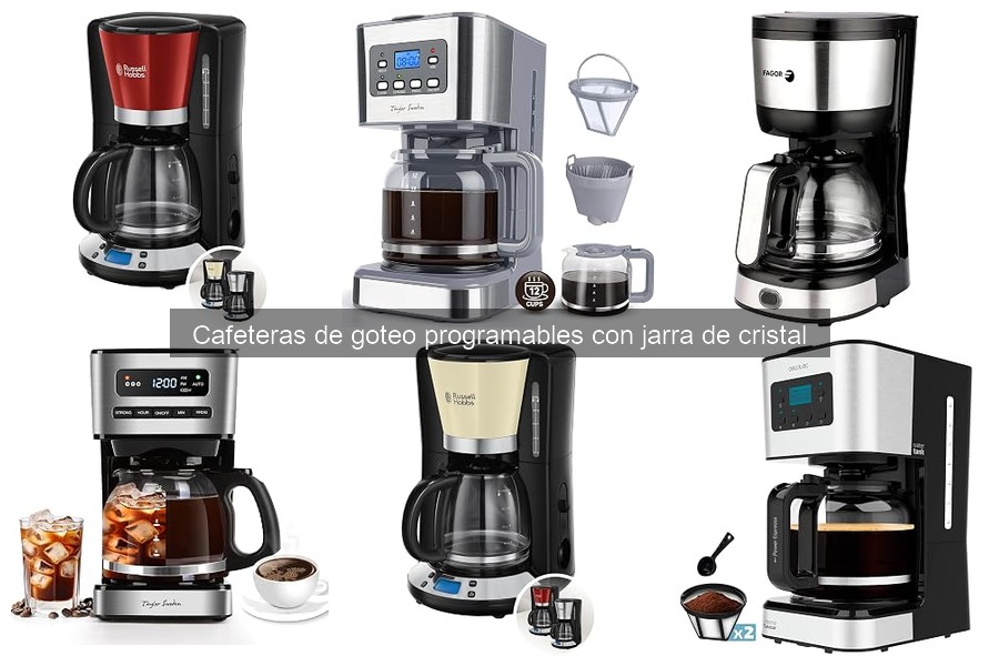 ¿Qué es una cafetera de goteo programable con jarra de cristal?